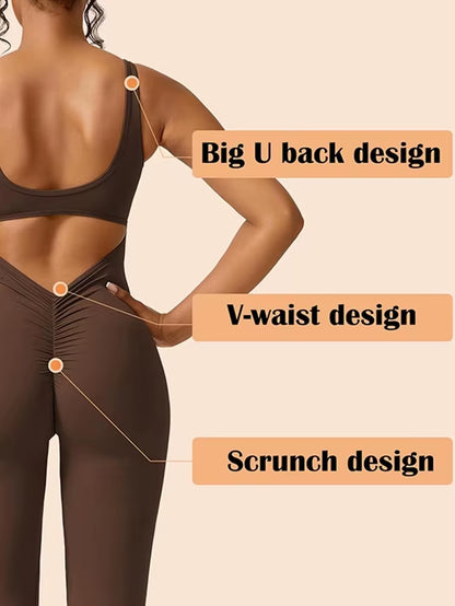 2025 Summer New Women'S Slim Hip Lift Backless Bodysuit Sexy Hottie Pullover Bodysuit Sports Yoga Wear